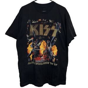Vintage 1997 Kiss Alive World Wide 1996-97 Tour Double Sided Rock Band Shirt XL